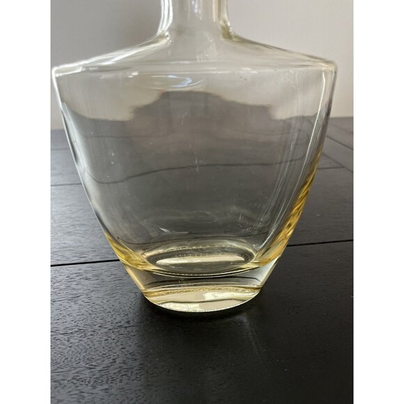 Vintage glass decanter clear with Stopper & dipped amber sides & bottom heavy - Picture 3 of 13